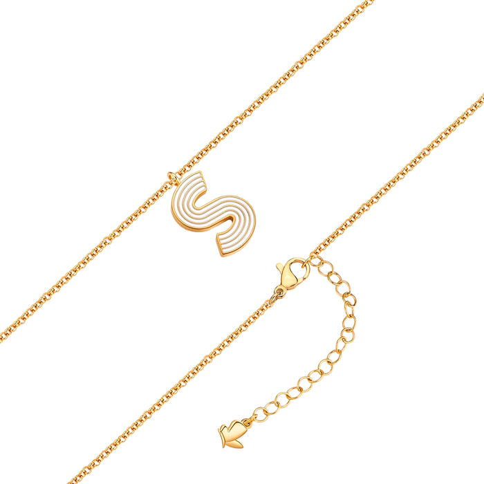 Halskette White Letters S gold