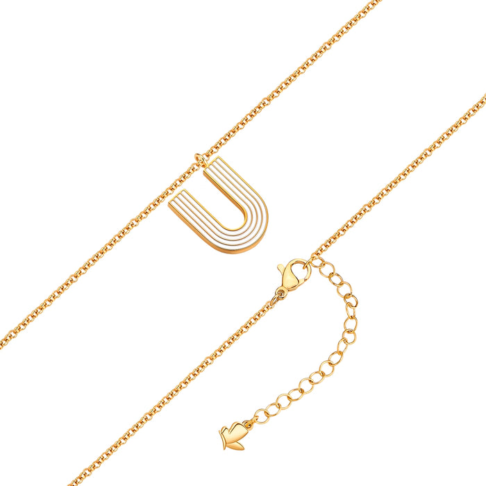 Halskette White Letters U gold