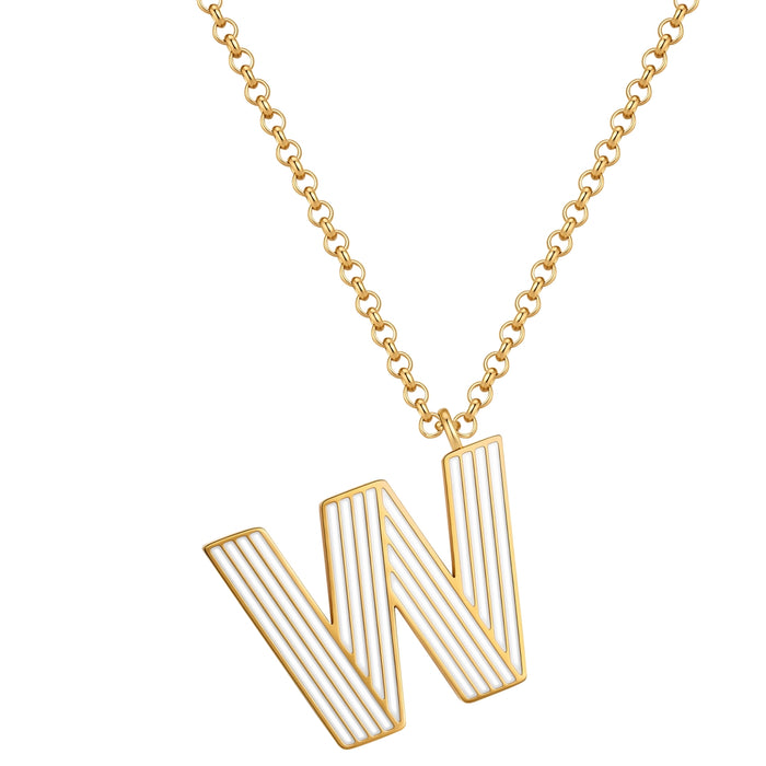 Halskette White Letters W gold