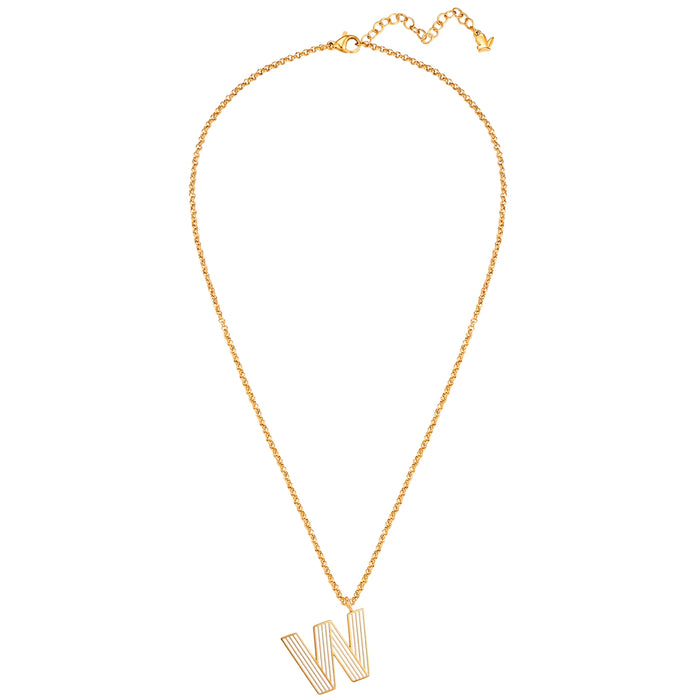 Halskette White Letters W gold