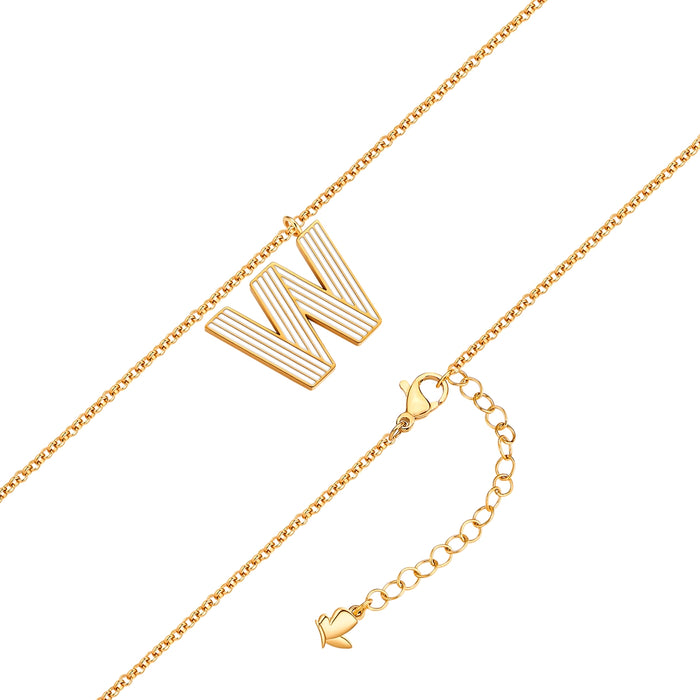 Halskette White Letters W gold