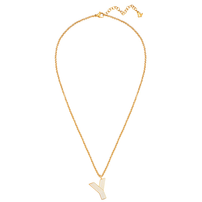 Halskette White Letters Y gold