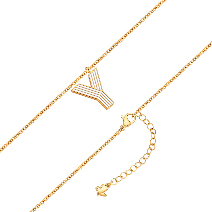 Halskette White Letters Y gold