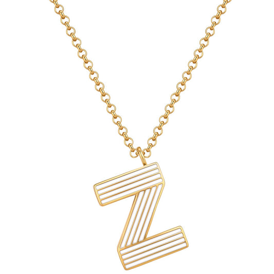 Halskette White Letters Z gold