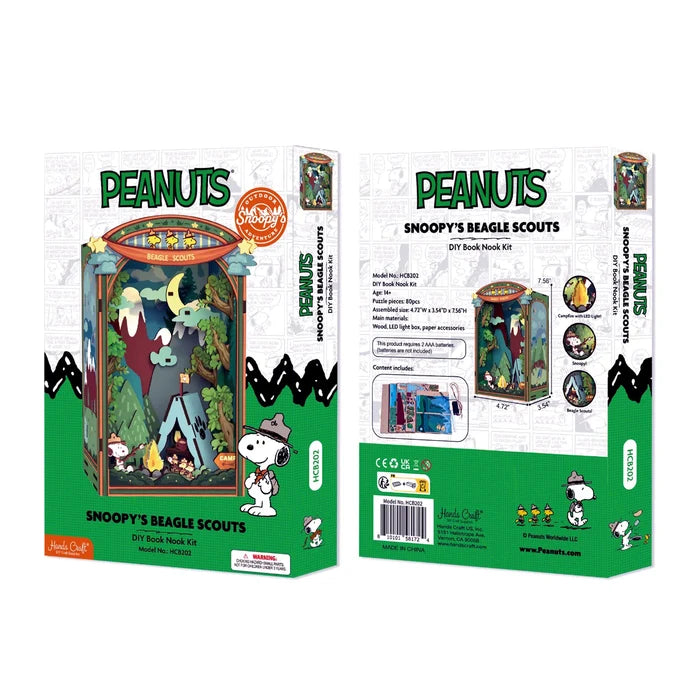 Hands Craft Peanuts - Snoopy’s Beagle Scouts DIY Miniature Book Nook Kit Figure