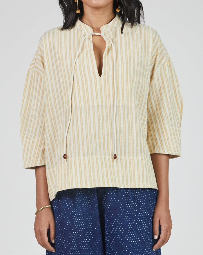 Hema Tie Top in Yellow Stripes