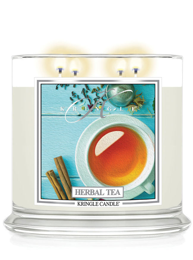 Kringle Candle Herbal Tea Scented Lit 4-wick candle