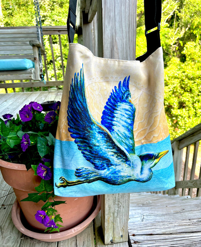 Heron in Flight Tote Beach Bag