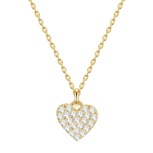 Herz Kette gold mit Zirkonia