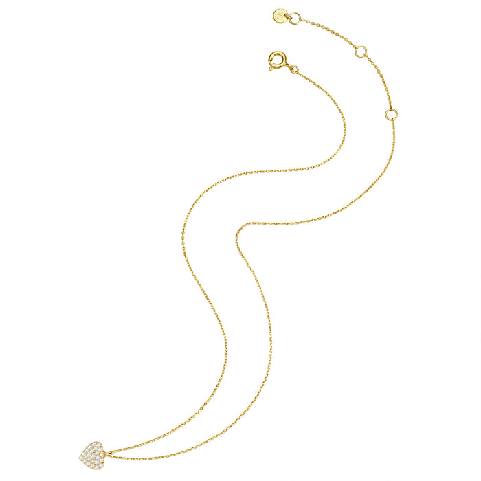 Herz Kette gold mit Zirkonia