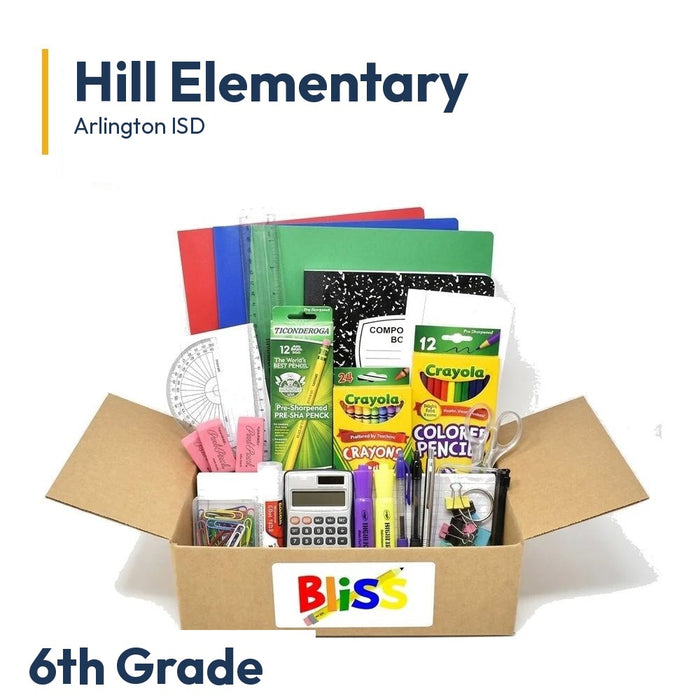 Hill Elementary 6th Grade School Supply Kit