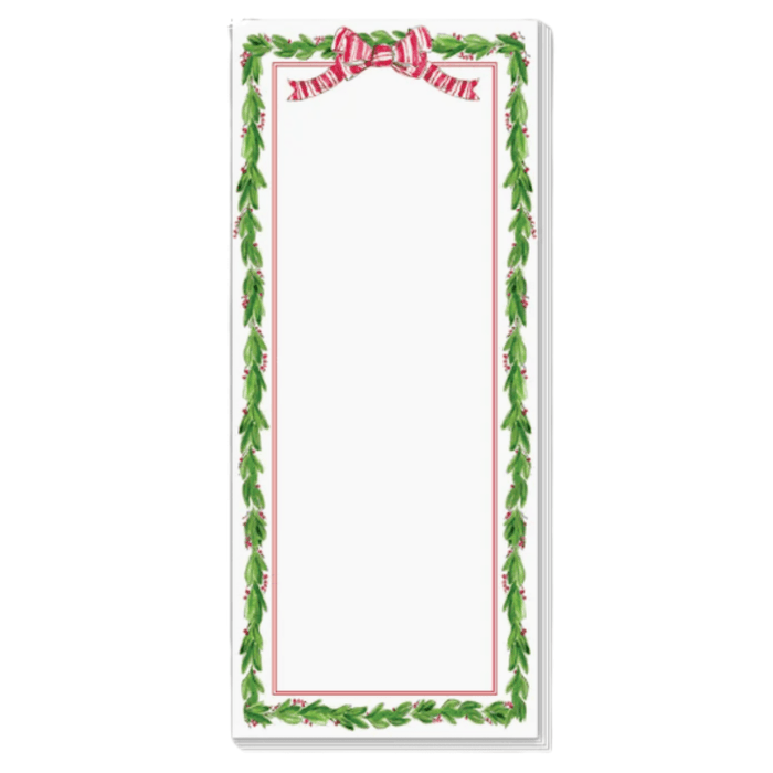 Rosanne Beck Paper Holly Bow Skinny Notepad
