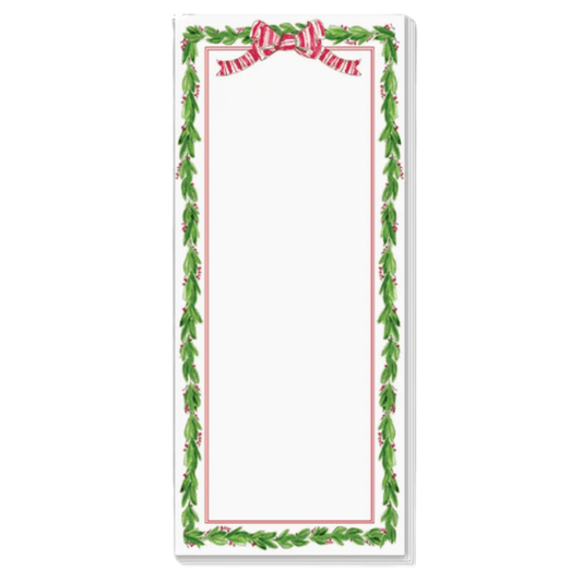 Rosanne Beck Paper Holly Bow Skinny Notepad