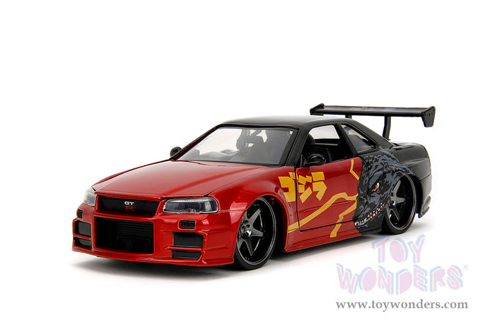 Hollywood Rides: Nissan Skyline GT-R (34) RHD Godzilla vs. Destoroyah Diecast Jada Toys Figure