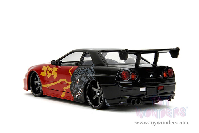 Hollywood Rides: Nissan Skyline GT-R (34) RHD Godzilla vs. Destoroyah Diecast Jada Toys Figure