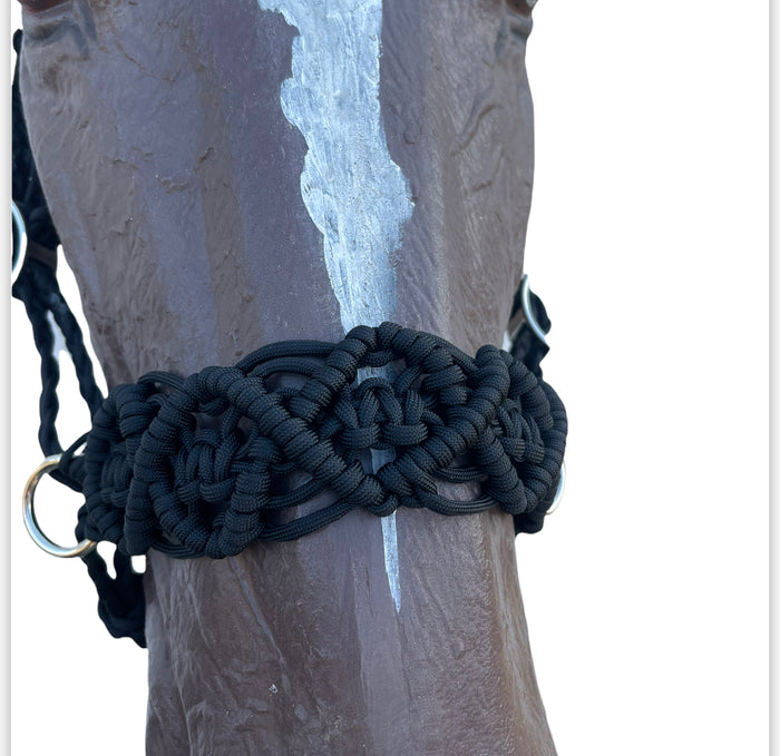 Horse Bitless bridle with fancy braided side pull hackamore - Tiffanys Braided Tack LLC