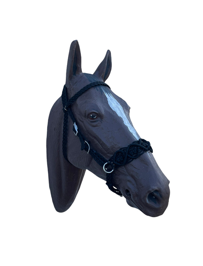 Horse Bitless bridle with fancy braided side pull hackamore - Tiffanys Braided Tack LLC