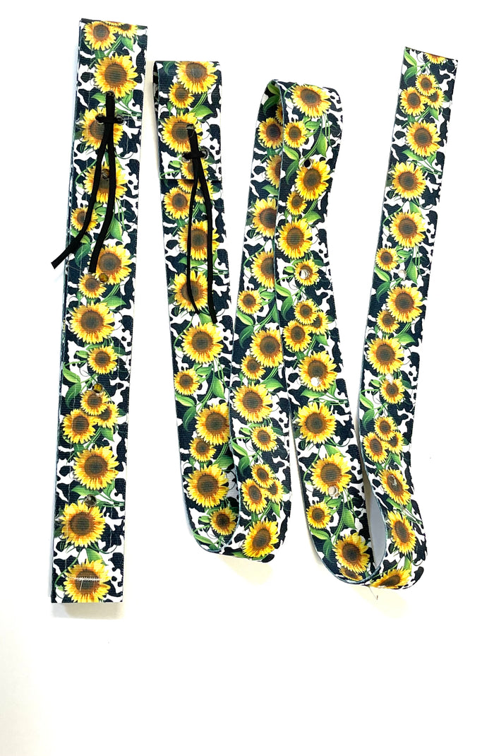 Cinch Strap Set Cow Sunflower - Tiffanys Braided Tack LLC