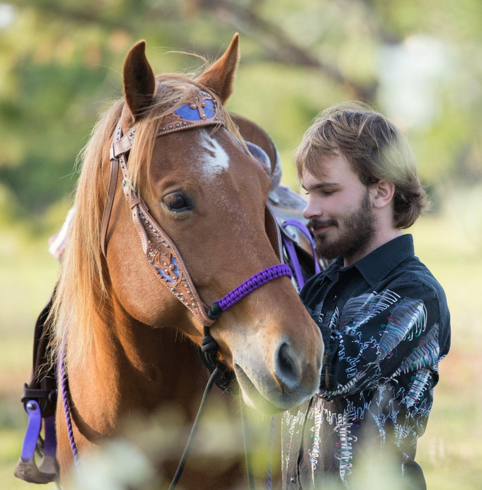 Indian Bosal  bitless attachment small pony to draft horse size. - Tiffanys Braided Tack LLC