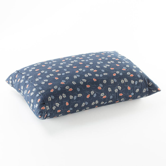 J-Life Fukurou Navy Buckwheat Hull Pillow_Pillows & Shams