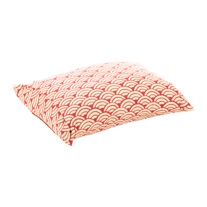 J-Life Jumbo Seika Ha Red Buckwheat Hull Pillow_Pillows & Shams