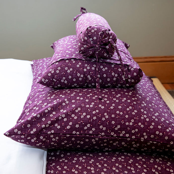 J-Life Sakura Purple Buckwheat Hull Pillow - COVER ONLY