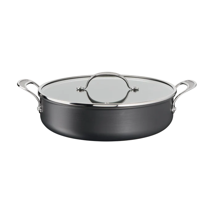 Jamie Oliver by Tefal Cooks Classic Induction Non-Stick Hard Anodised All-In-One Pan 30cm + Lid side view