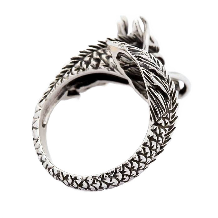 Inside view of 925 silver dragon ring band