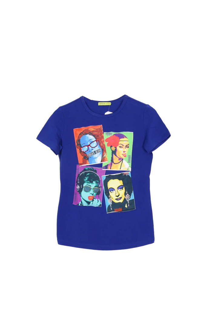 Versace Jeans Womens Blue T-shirt Size 38