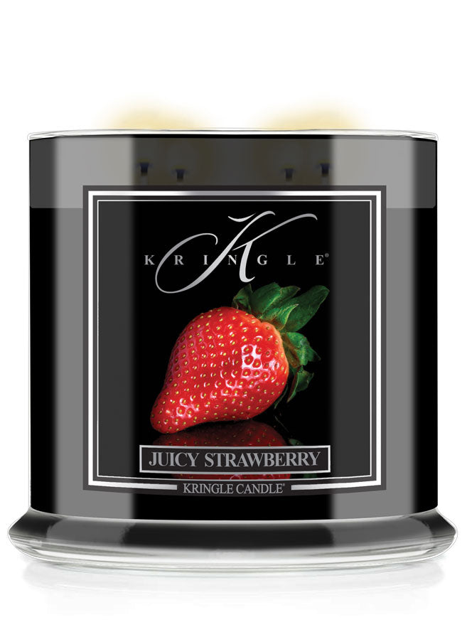Juicy Strawberry 4-wick  lit candle from Kringle Candle Reserve Collection