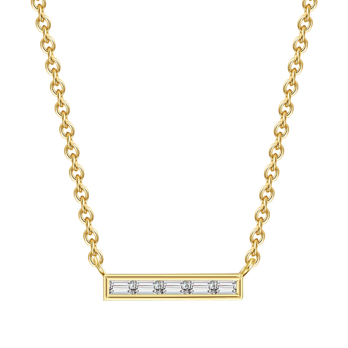 Kette mit Zirkonia-Steg gold