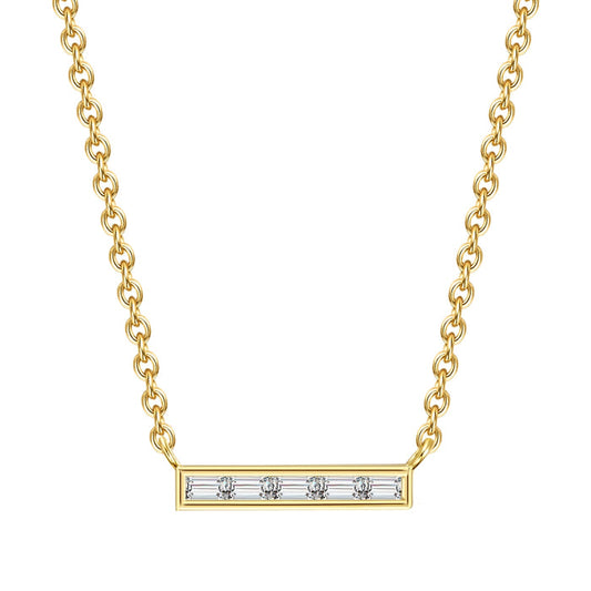 Kette mit Zirkonia-Steg gold