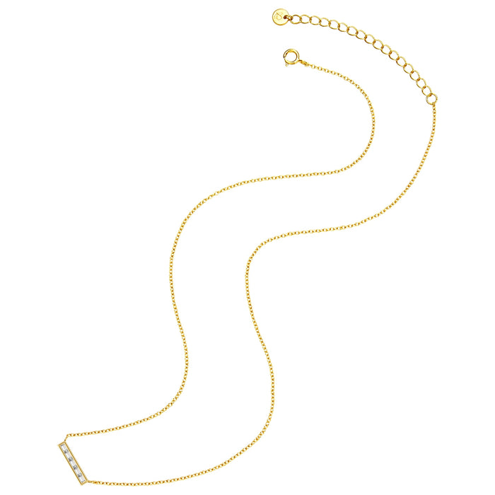 Kette mit Zirkonia-Steg gold