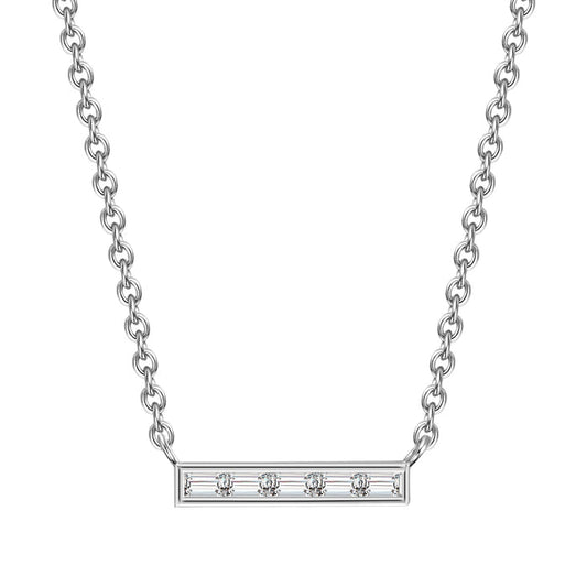 Kette mit Zirkonia-Steg silber