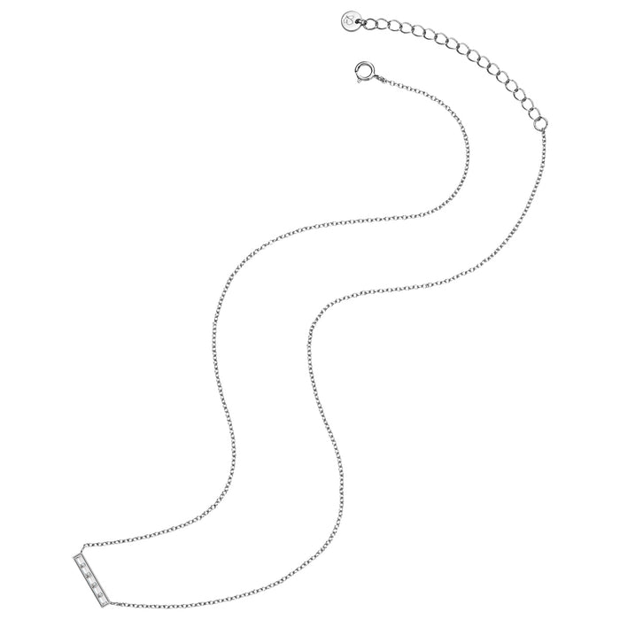 Kette mit Zirkonia-Steg silber