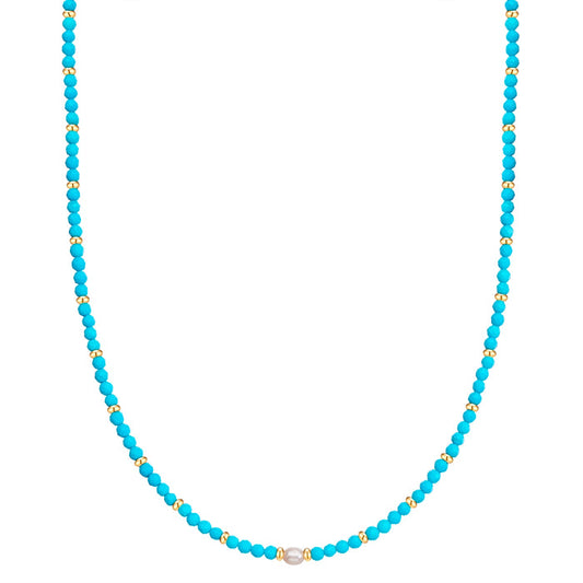 Kette Türkis (rek.) Süßwasser-Zuchtperle