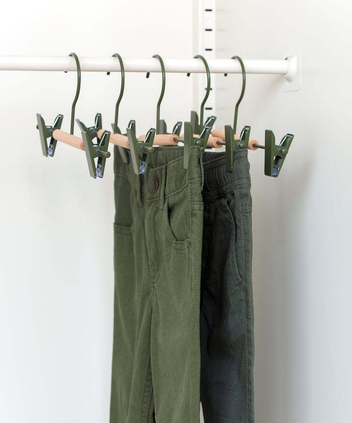Kids Clip Hangers in Olive