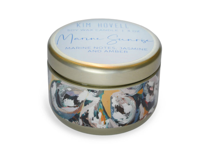 Marine sunrise kim hovell soy wax candle