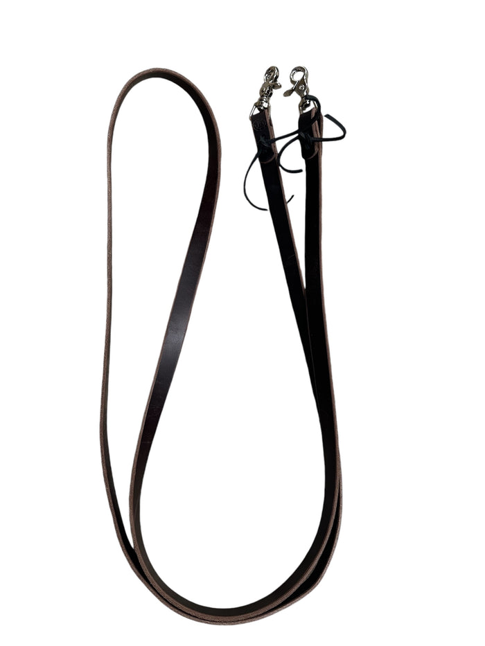 Leather loop reins brown harness leather - Tiffanys Braided Tack LLC