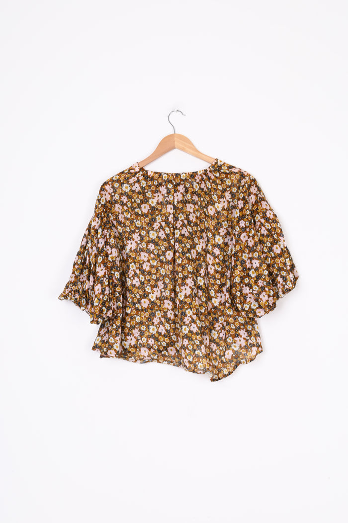 Lee Mathews Womens Yellow Blouse Size 0