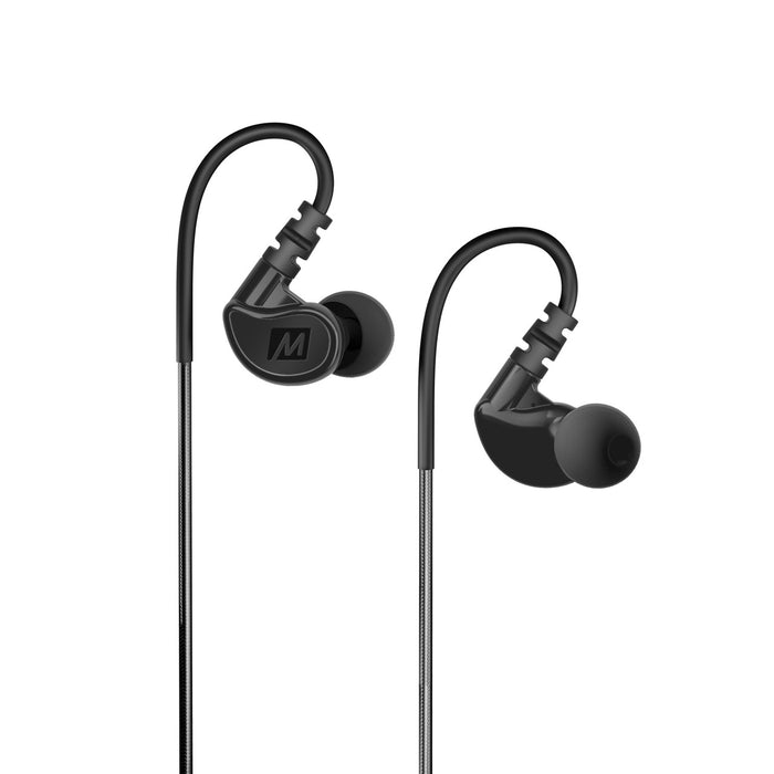 Image of Black M6 In-Ear Sports Headphones with Memory Wire (3.5mm Plug).
