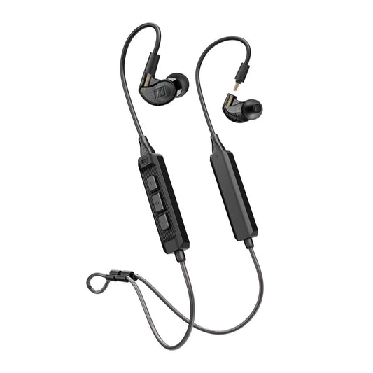Black M6 PRO Musicians' In-Ear Monitors and a BT3 Hi-Res Bluetooth Audio Adapter w/aptX, LDAC, Auracast Support, & Built-In Headset