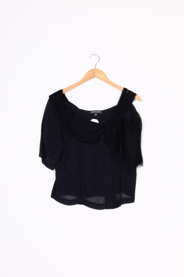 Marilyn Sainty Womens Black Blouse Size 12