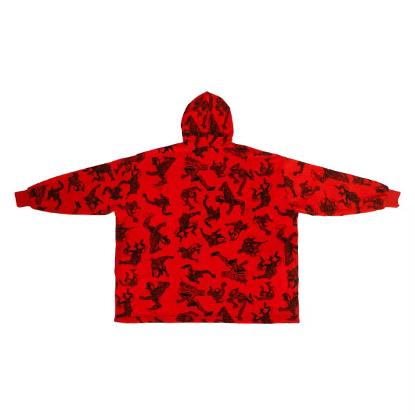 Marvel Spider-Man All-Over Print Red Long Sleeve Wearable Oversize Hoodie
