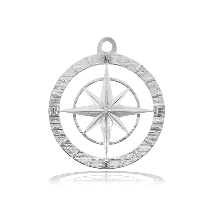 Mauve Jade Stone Bracelet with Compass Rose Sterling Silver Charm