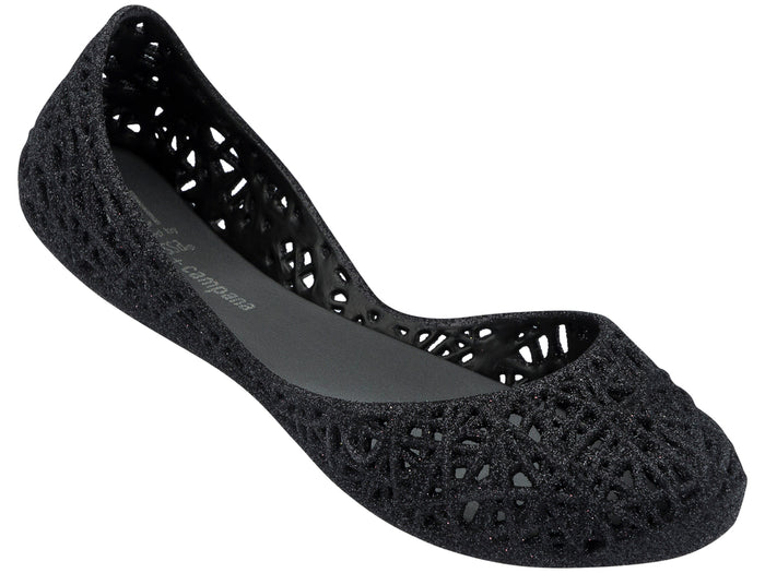 Mel Campana Zig Zag black Designer Ballerinas for Girls - Stylish and Trendy Ballet Flats for Young Fashionistas