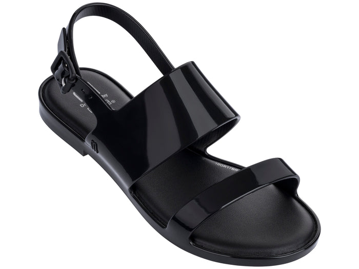 Mel Classy Solid Black Flat Sandal for Girls