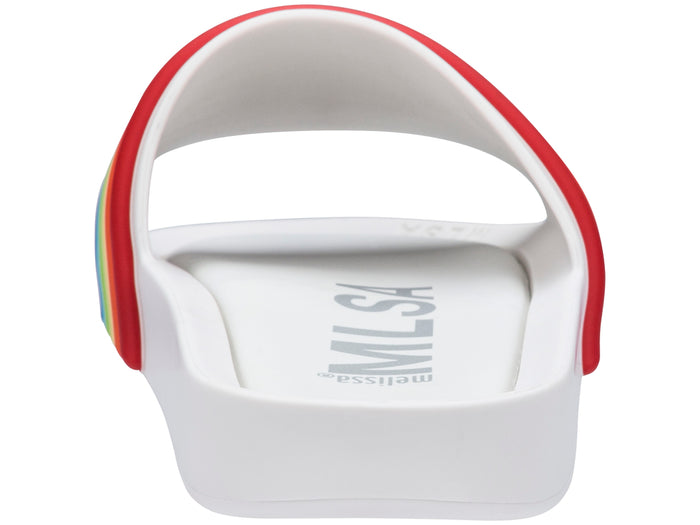 Melissa 3DB Rainbow White Unisex Beach Slide