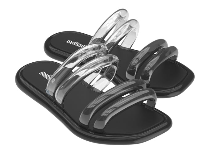 Melissa Airbubble Flat Black Slide For Women