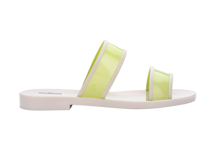 Melissa Bikini Stripe Flat Green Slip-On Slide Sandals for Women – Stylish and Comfortable Summer Footwear